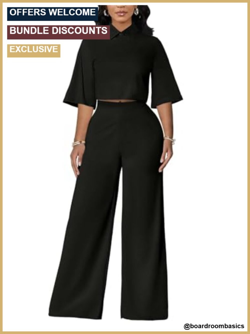 Elegant 2 Piece Pant Set Women Dressy Business Office Workwear